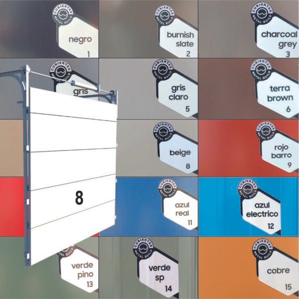 PORTON seccionado color PINTADO 15 COLORES DISPONIBLES de 3.05 m x 2.4 m